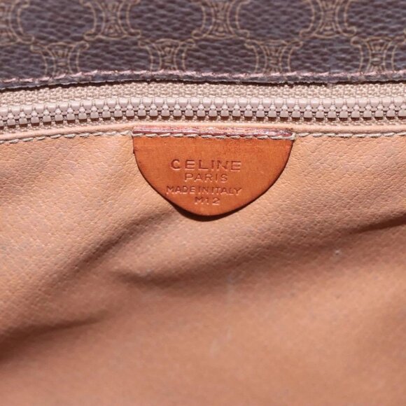 CELINE Macadam Canvas Shoulder Bag PVC Leather Brown - Picture 15 of 16